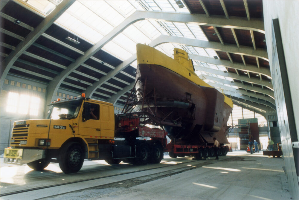 L'arrivée du bathyscaphe Archimède